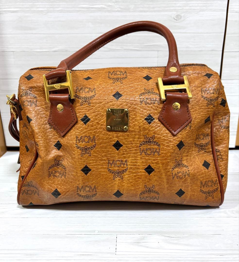 MCM モノグラム 2way ミニボストン ショルダーバッグ