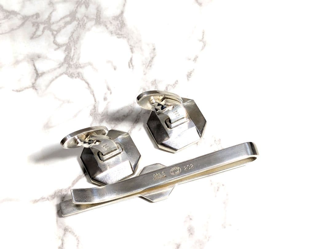 ジョージジェンセン　シルバー925　銀　オニキス　ネクタイピン　カフス　ブラック