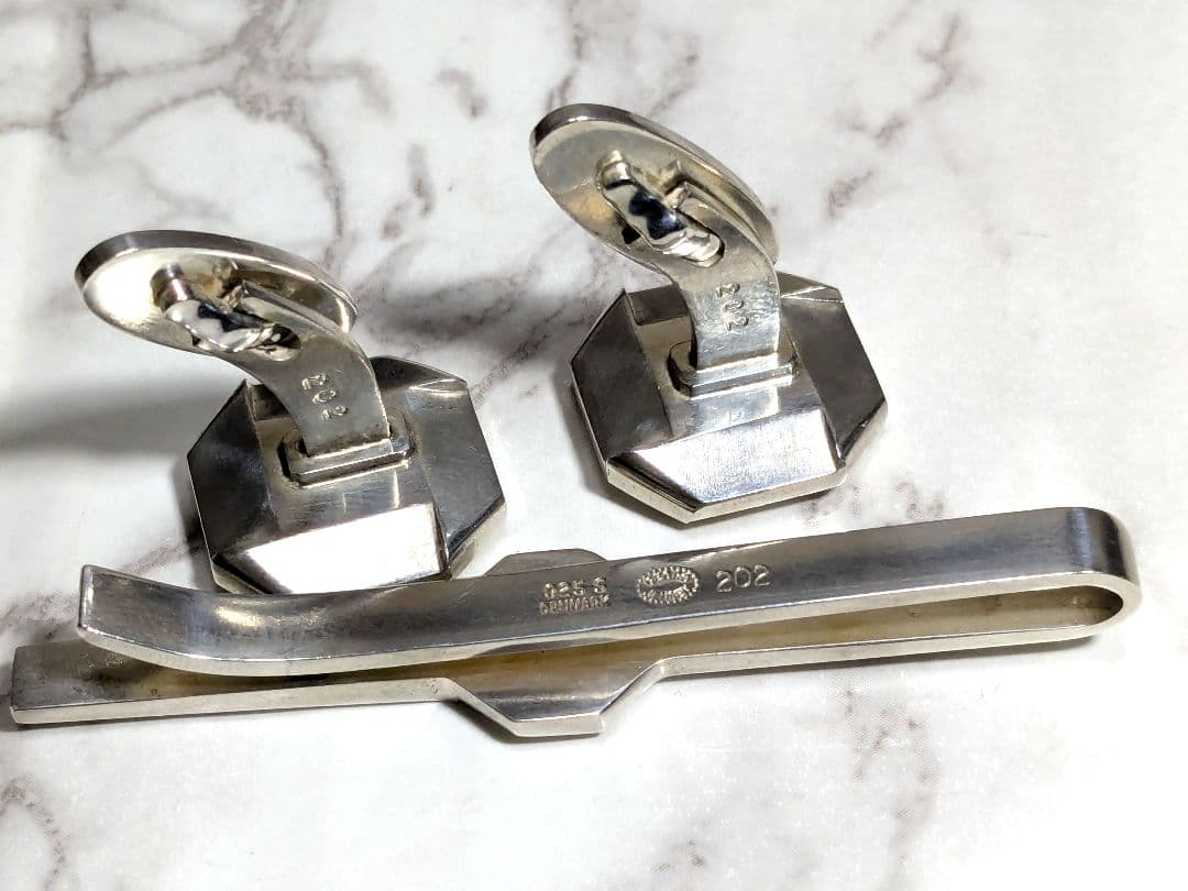 ジョージジェンセン　シルバー925　銀　オニキス　ネクタイピン　カフス　ブラック