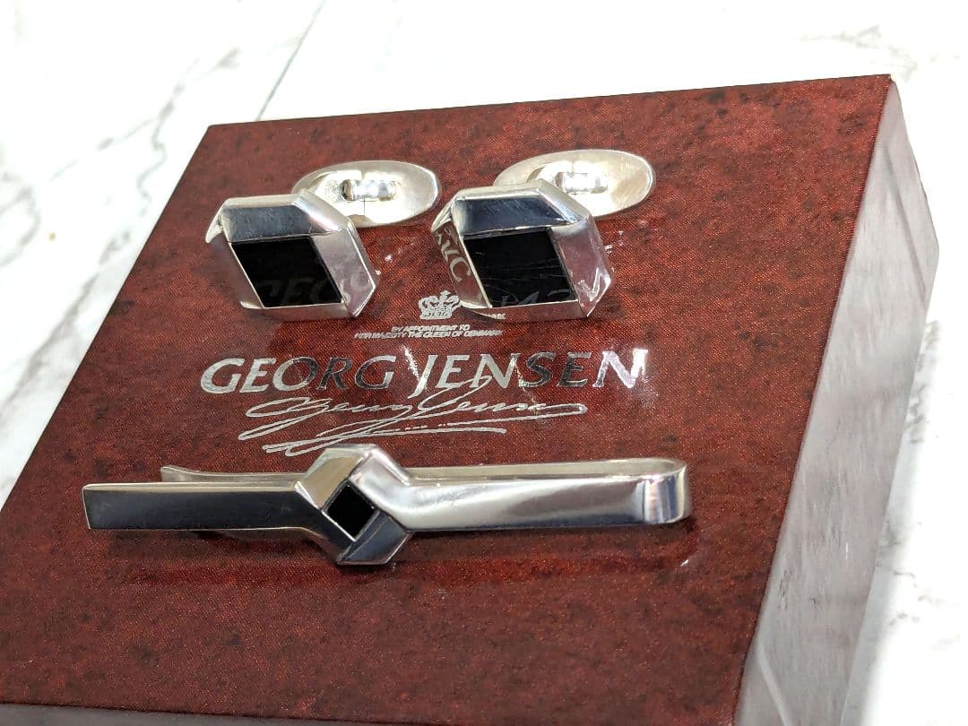ジョージジェンセン　シルバー925　銀　オニキス　ネクタイピン　カフス　ブラック