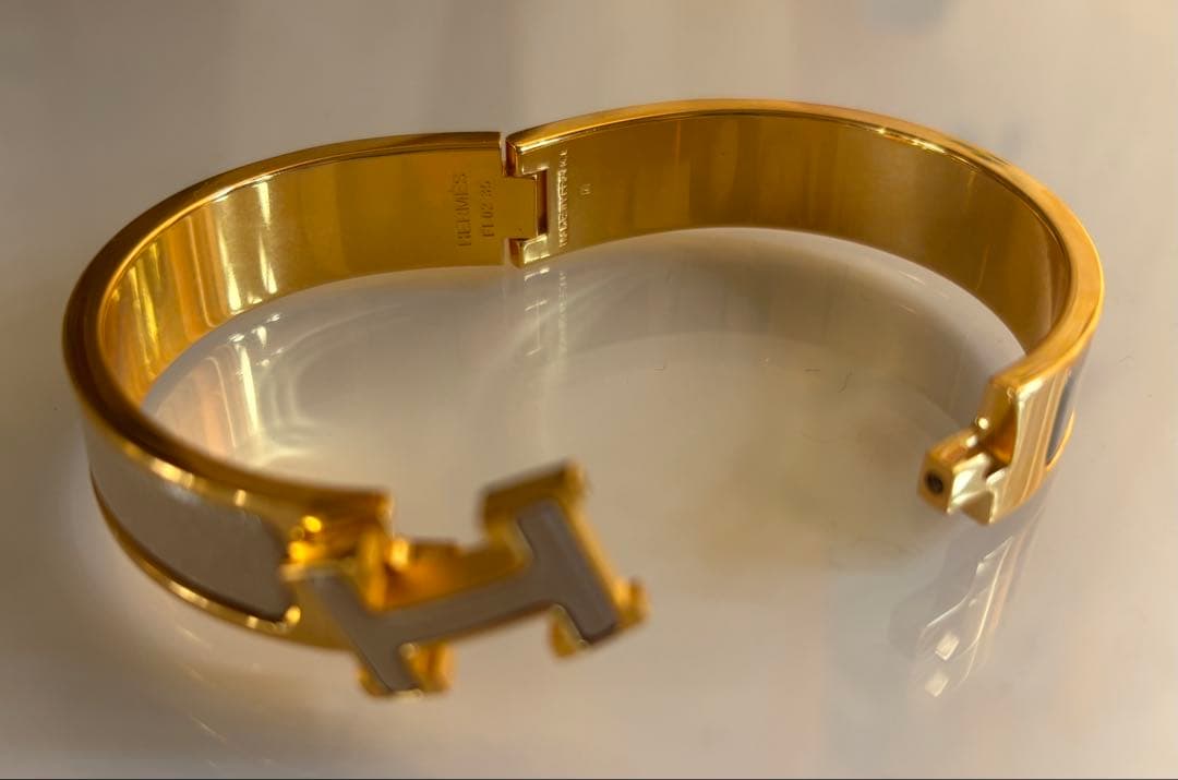 HERMES クリックH バングル　PM マロン　ラメ