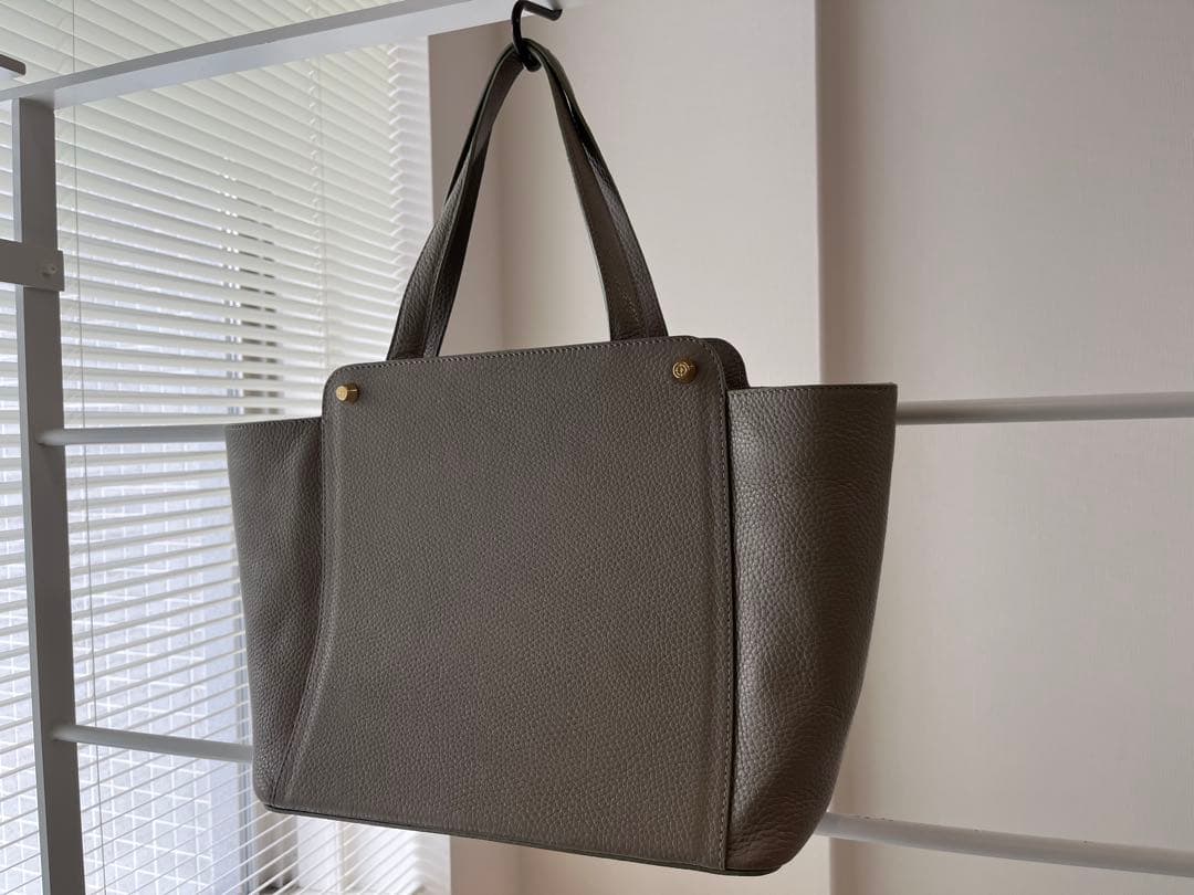 【美品】PELLE MORBIDA グレー レディース　レザートートバッグ