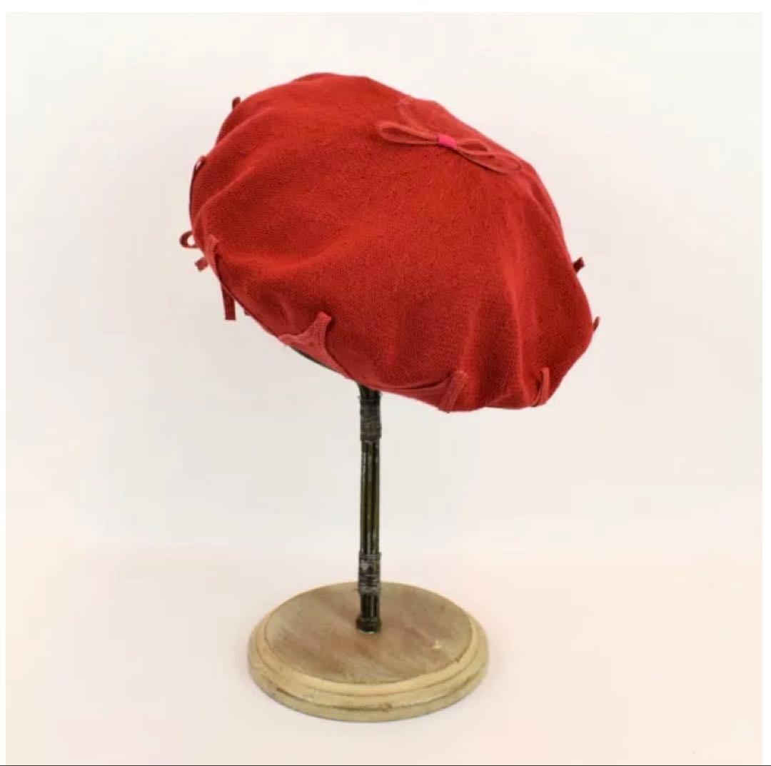 バラ色の帽子　ベレー帽　赤　BaraironoBoushi