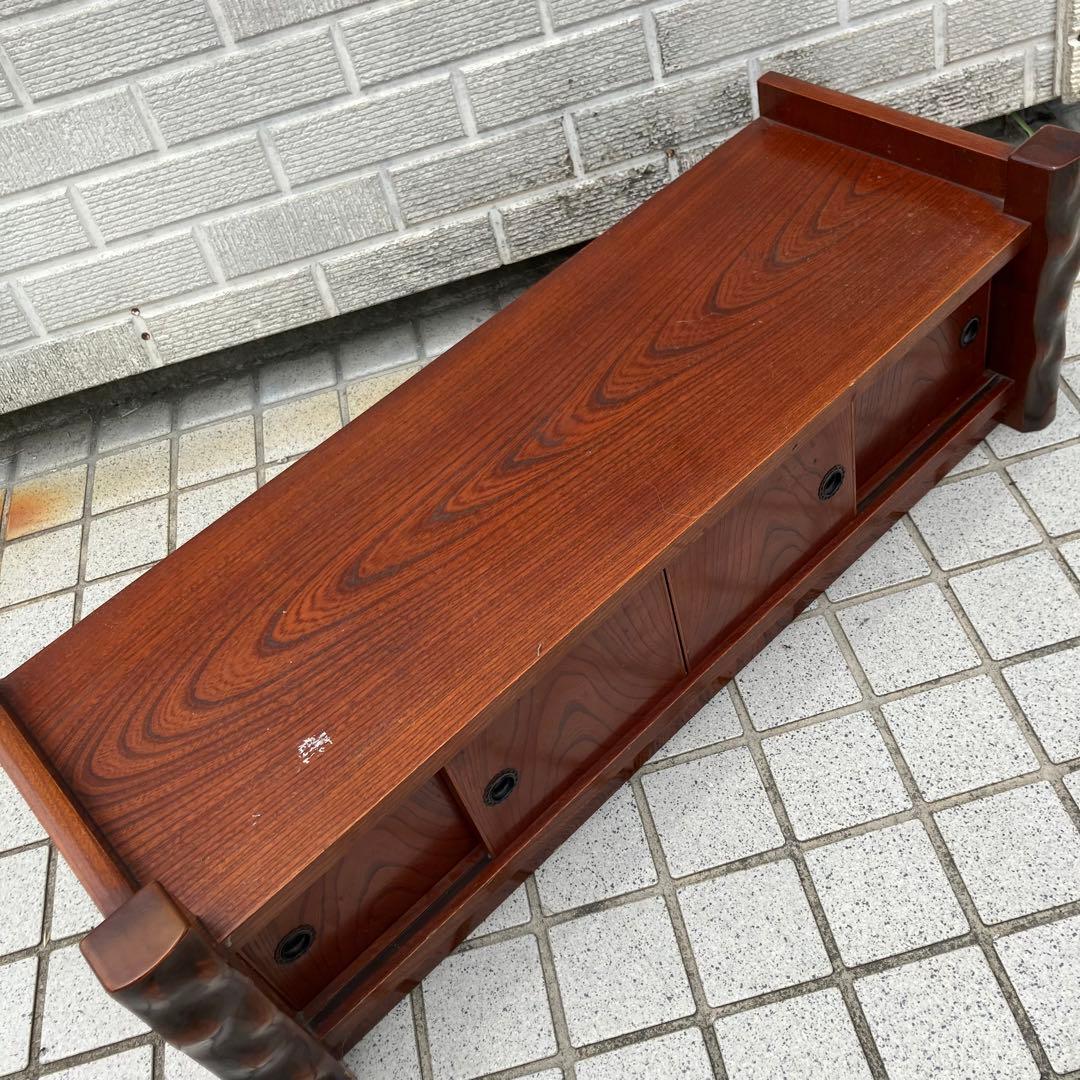 昭和レトロ 無垢材欅ケヤキ 床置き箪笥 和箪笥 民芸家具 古家具 床の間 飾り棚