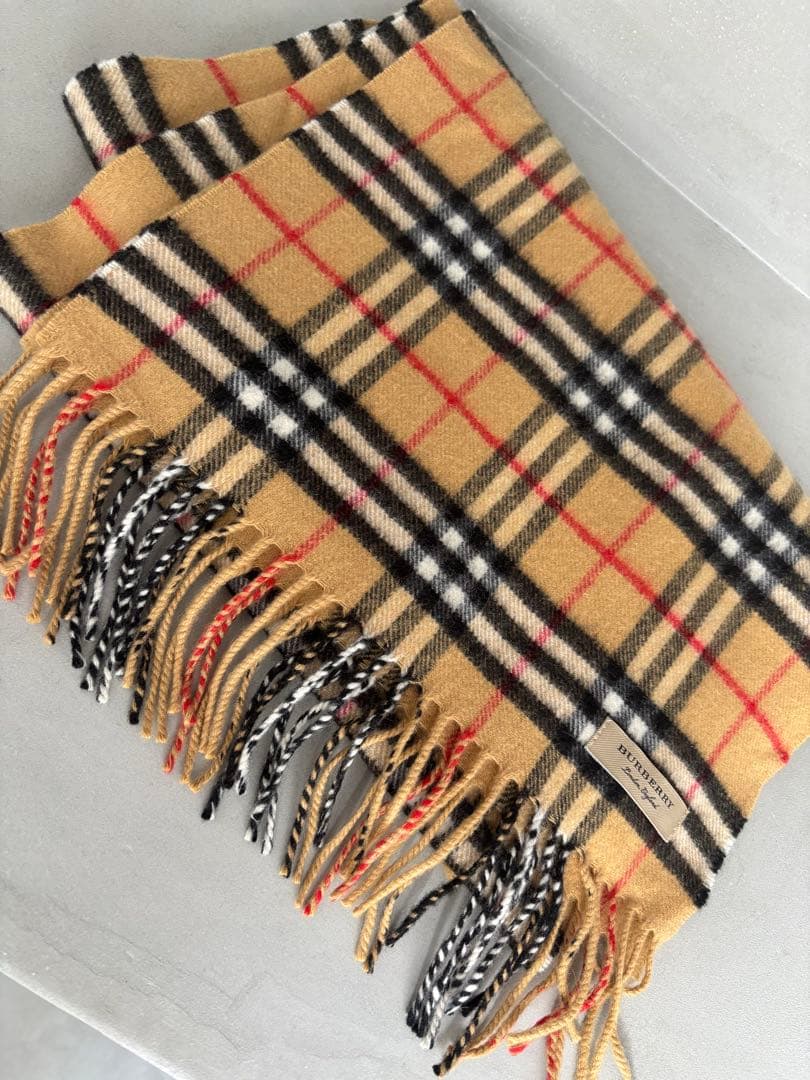 BURBERRY ノバチェック柄マフラー カシミヤ100