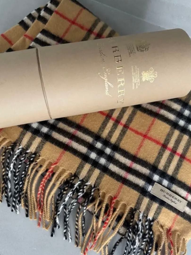 BURBERRY ノバチェック柄マフラー カシミヤ100
