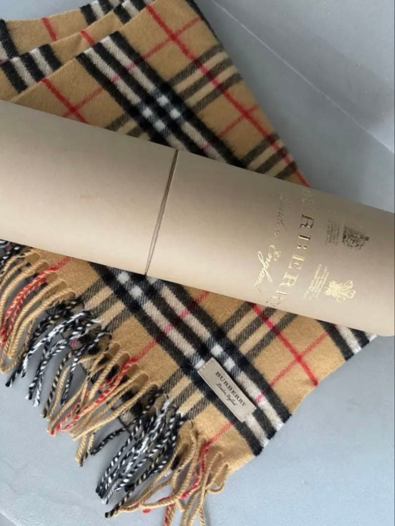 BURBERRY ノバチェック柄マフラー カシミヤ100