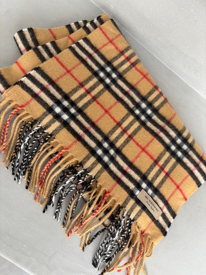 BURBERRY ノバチェック柄マフラー カシミヤ100