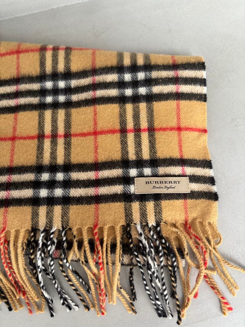 BURBERRY ノバチェック柄マフラー カシミヤ100