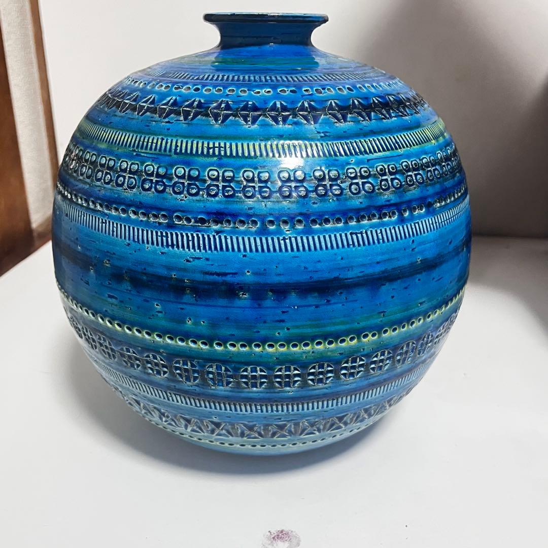 美品 稀少 特大サイズ リミニブルー FLAVIA フラビア イタリア製 花瓶