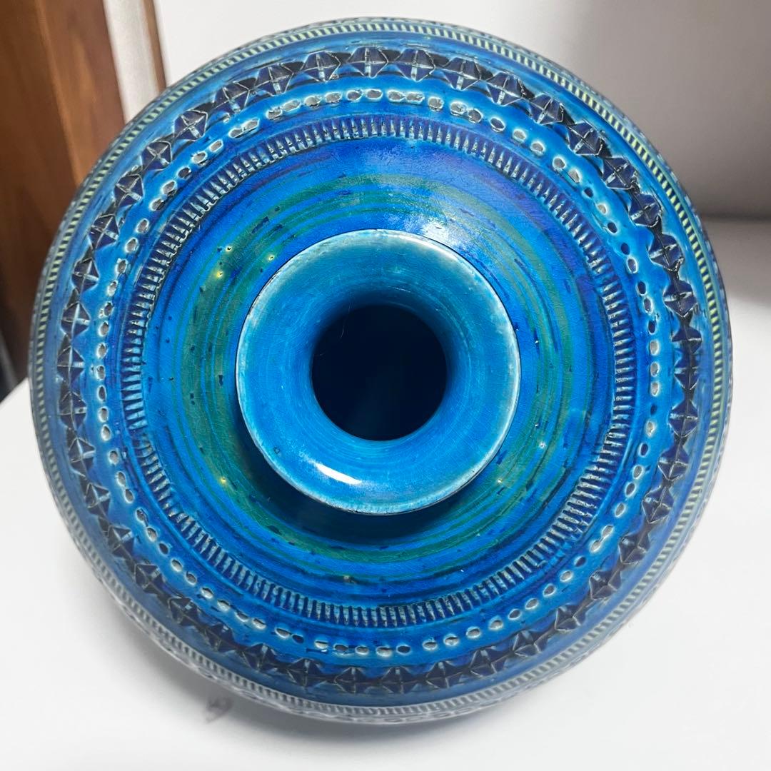 美品 稀少 特大サイズ リミニブルー FLAVIA フラビア イタリア製 花瓶