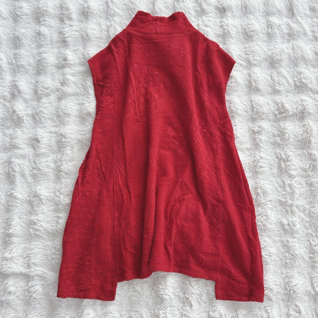 センソユニコ✨ann吉★総柄　ジャガード　モックネック　ノースリーブ　チュニック