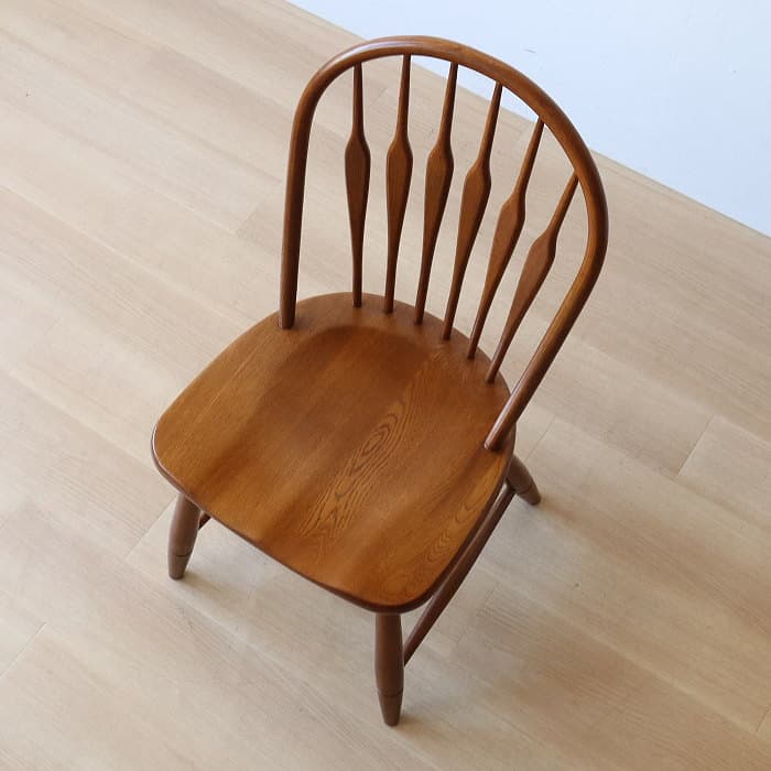 アンティーク 柏木工 ウィンザーチェア ナラ材 古家具 無垢材③