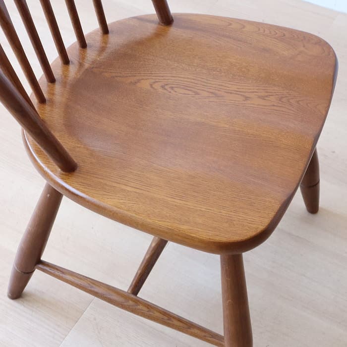 アンティーク 柏木工 ウィンザーチェア ナラ材 古家具 無垢材③