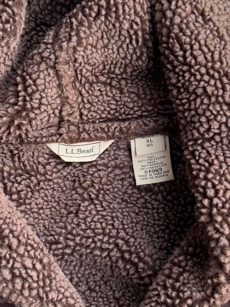 00s エルエルビーン 古着 ムートンダッフルコート 裏ボア XL ブラウン