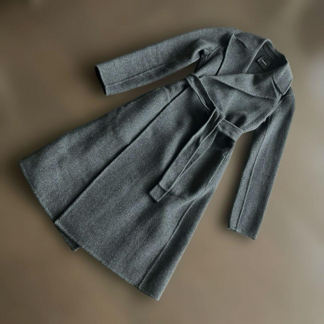 Theory＊カシミヤ100%・ダークグレー ロングコート・NYで購入