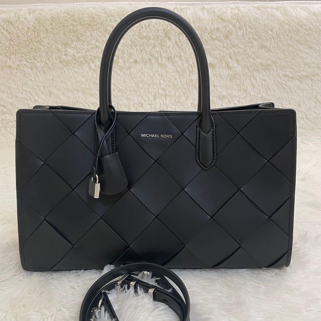 新品未使用 マイケルコース2wayショルダーバッグ レザー ブラック 小泉今日子