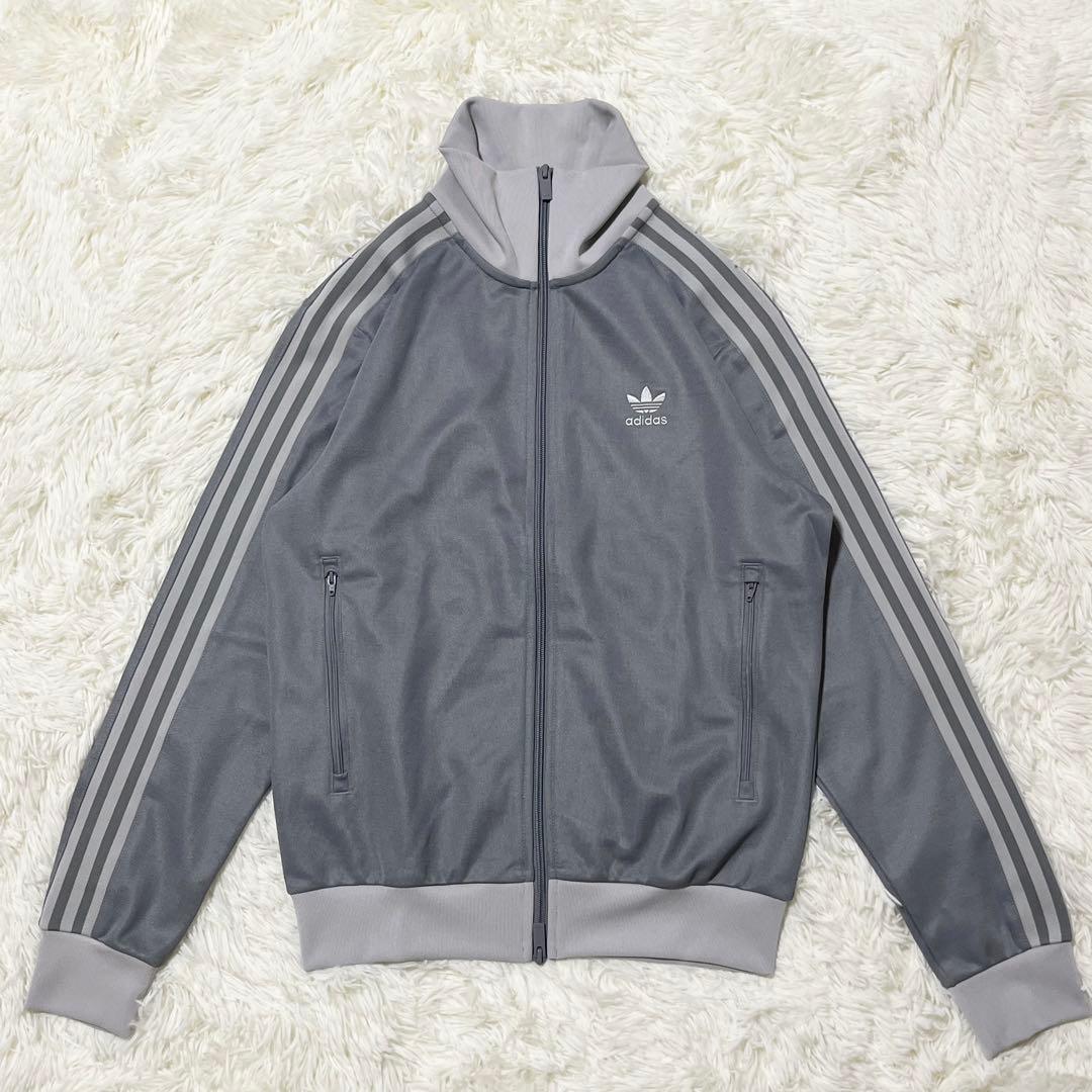 アディダス クラシック トラックトップ ジャージ メンズL グレー シルバー