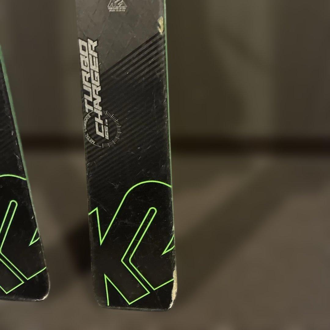 K2 スキー板 165cm ブラック/グリーン ターボチャージャー