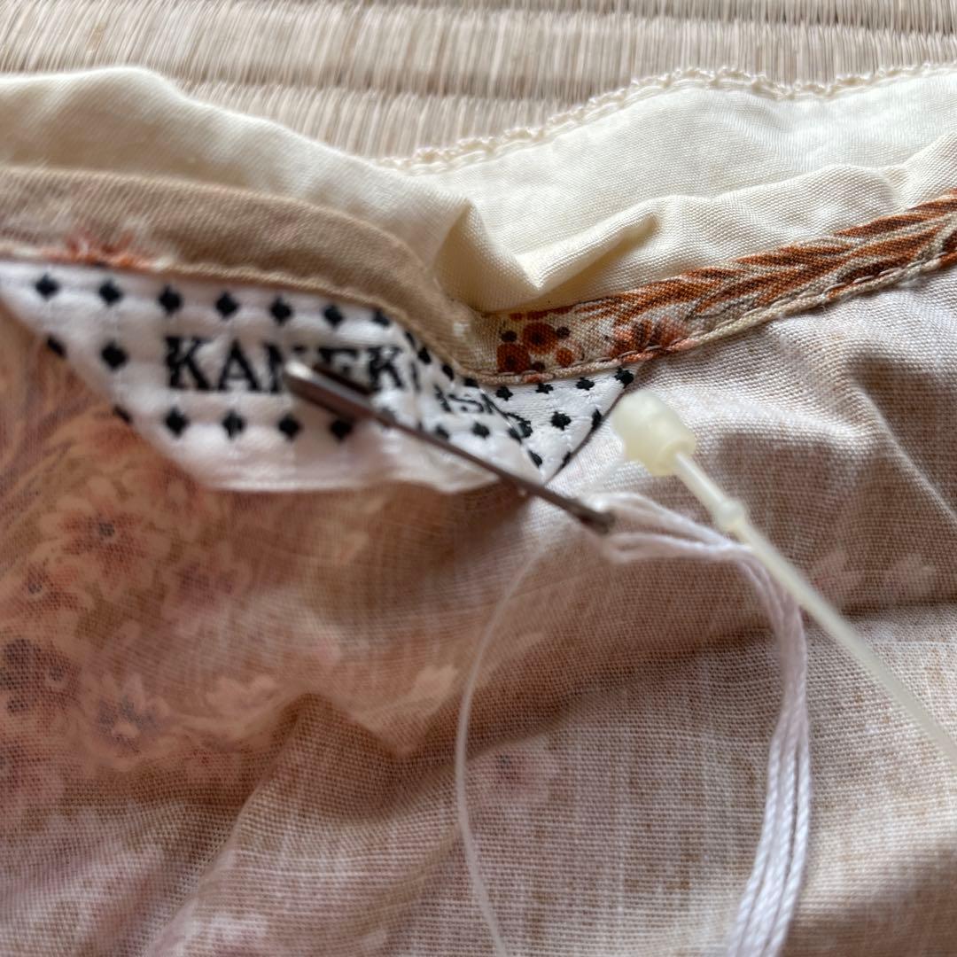 新品未使用品 希少カネコイサオ バラブーケフラワープリント ロングワンピース