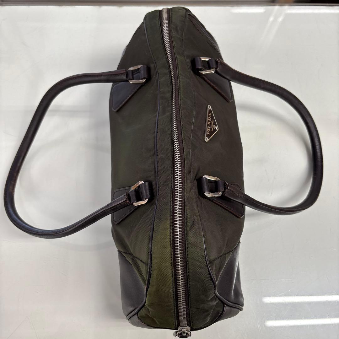 PRADA プラダ 横長 肩掛けショルダーバッグ トートバッグ ナイロン×レザー