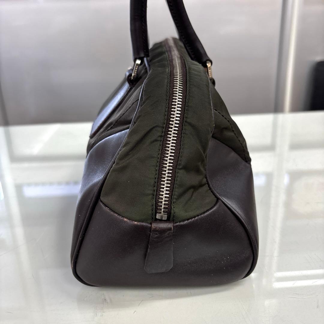 PRADA プラダ 横長 肩掛けショルダーバッグ トートバッグ ナイロン×レザー