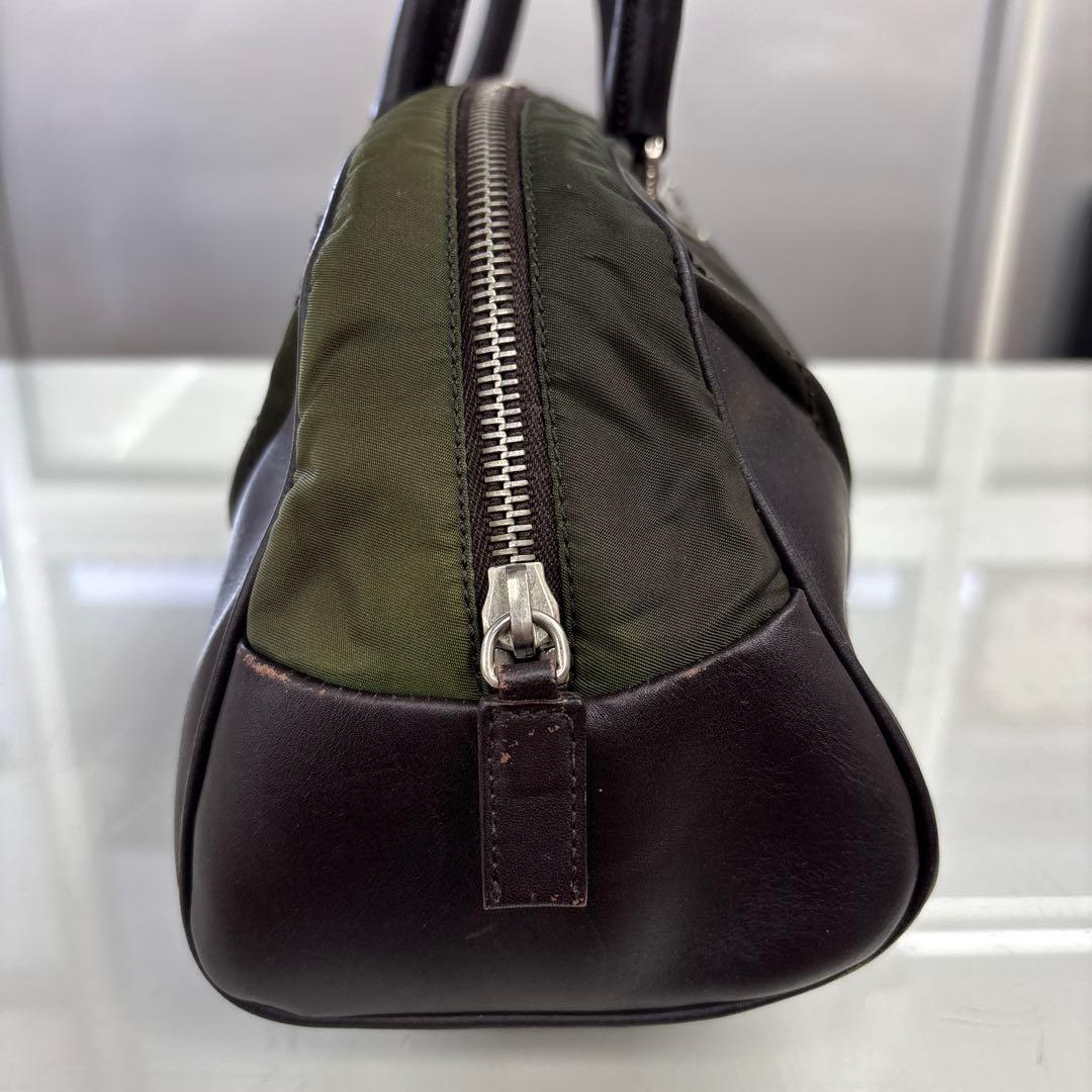 PRADA プラダ 横長 肩掛けショルダーバッグ トートバッグ ナイロン×レザー