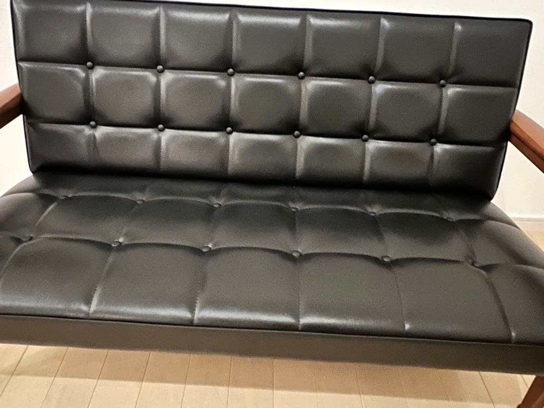 カリモク60 Kチェア 2シーター スタンダードブラック　送料込み