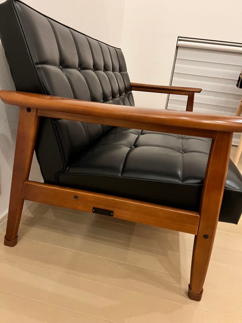 カリモク60 Kチェア 2シーター スタンダードブラック　送料込み