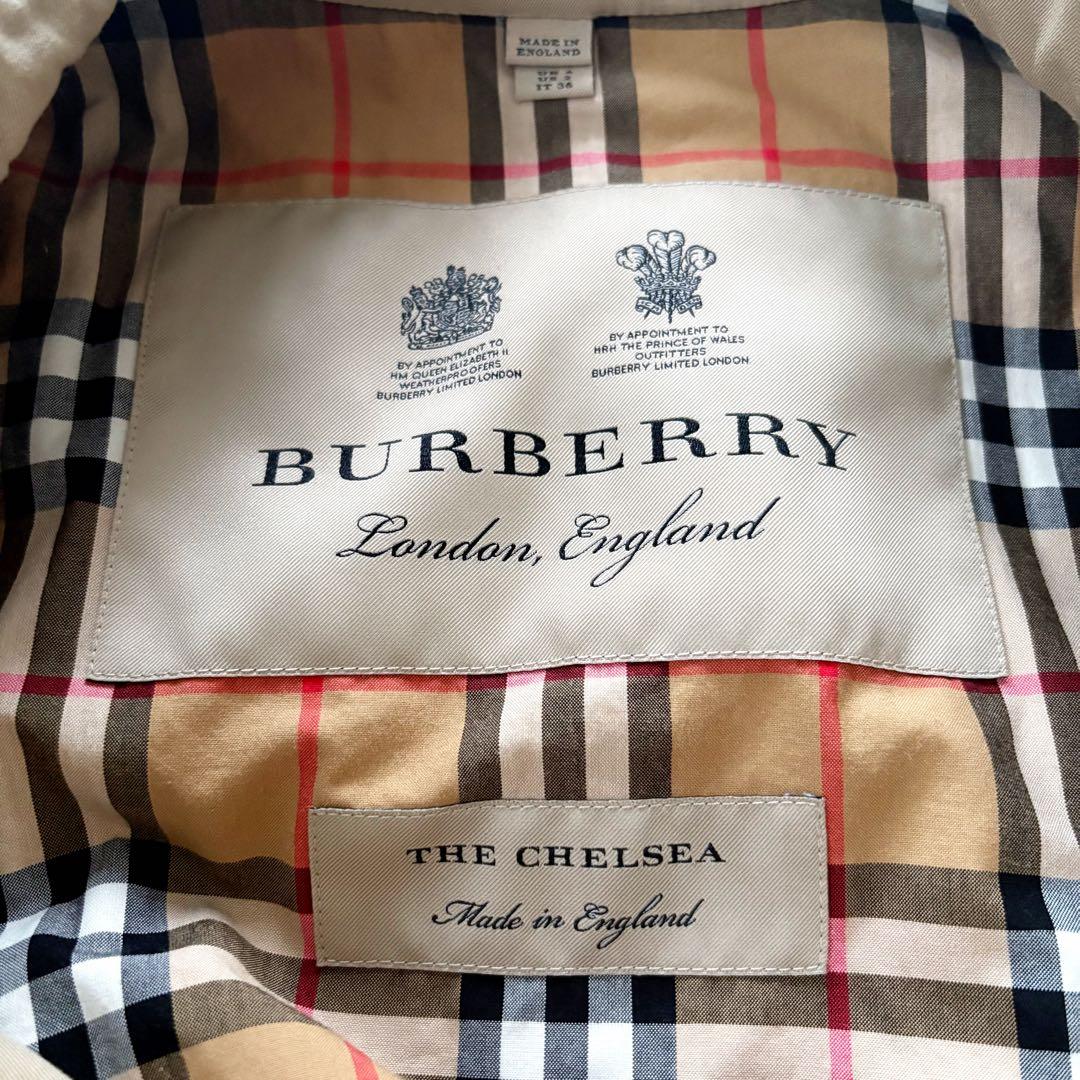 現行！　バーバリー　チェルシー　トレンチコート　ハニーベージュ　ノバチェック　S