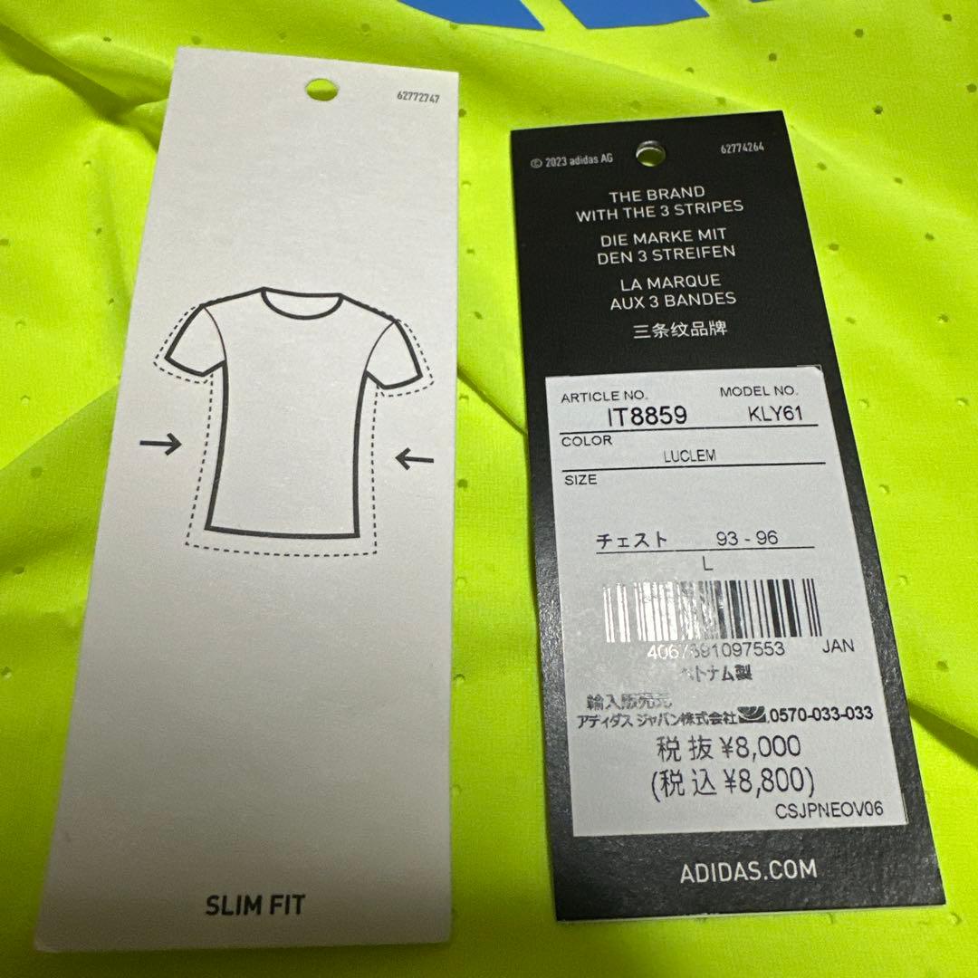 adidas 蛍光イエロー ランシャツ ランパン 値下げ⭕️