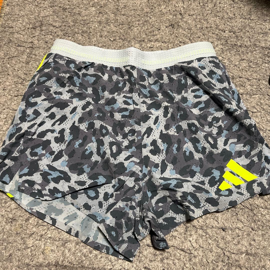 adidas 蛍光イエロー ランシャツ ランパン 値下げ⭕️