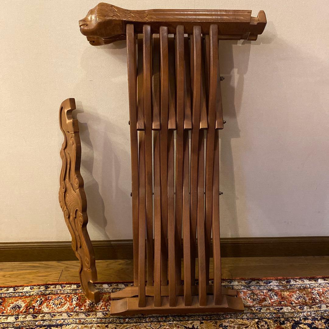 木製　インテリア　チェア　椅子　ライオン　ウッドチェア　木彫　アンティーク