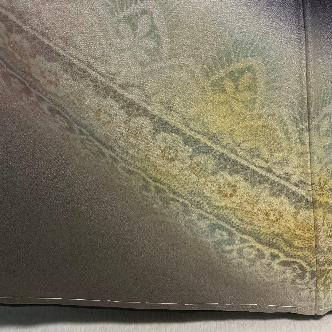 D230 訪問着　椿　正絹　着物　袷　しつけ糸付き未使用極美品