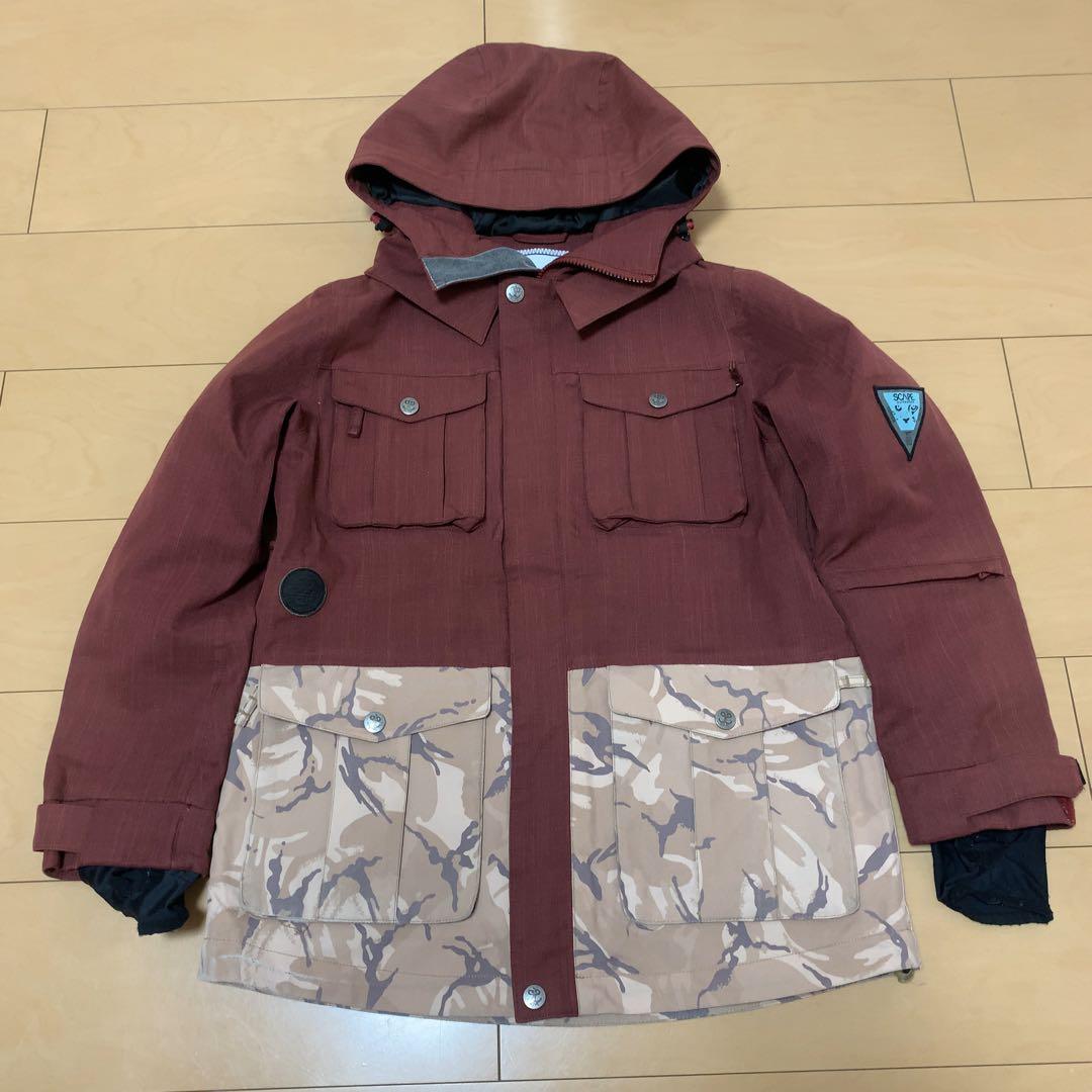 SCAPE スノーボード ジャケット レディース バーガンディ 迷彩 ムラスポ