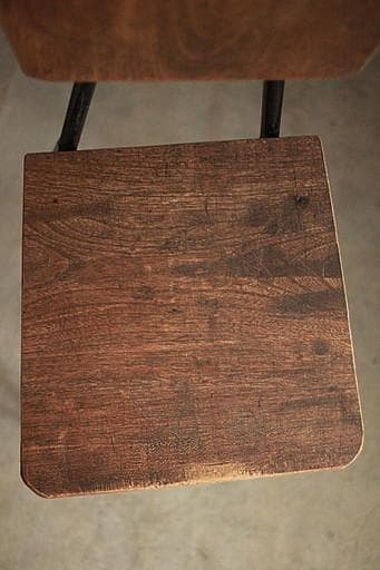 鉄脚と古材の椅子　チェア　古家具　インダストリアル