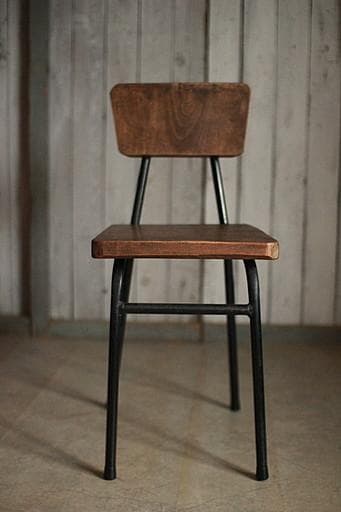 鉄脚と古材の椅子　チェア　古家具　インダストリアル