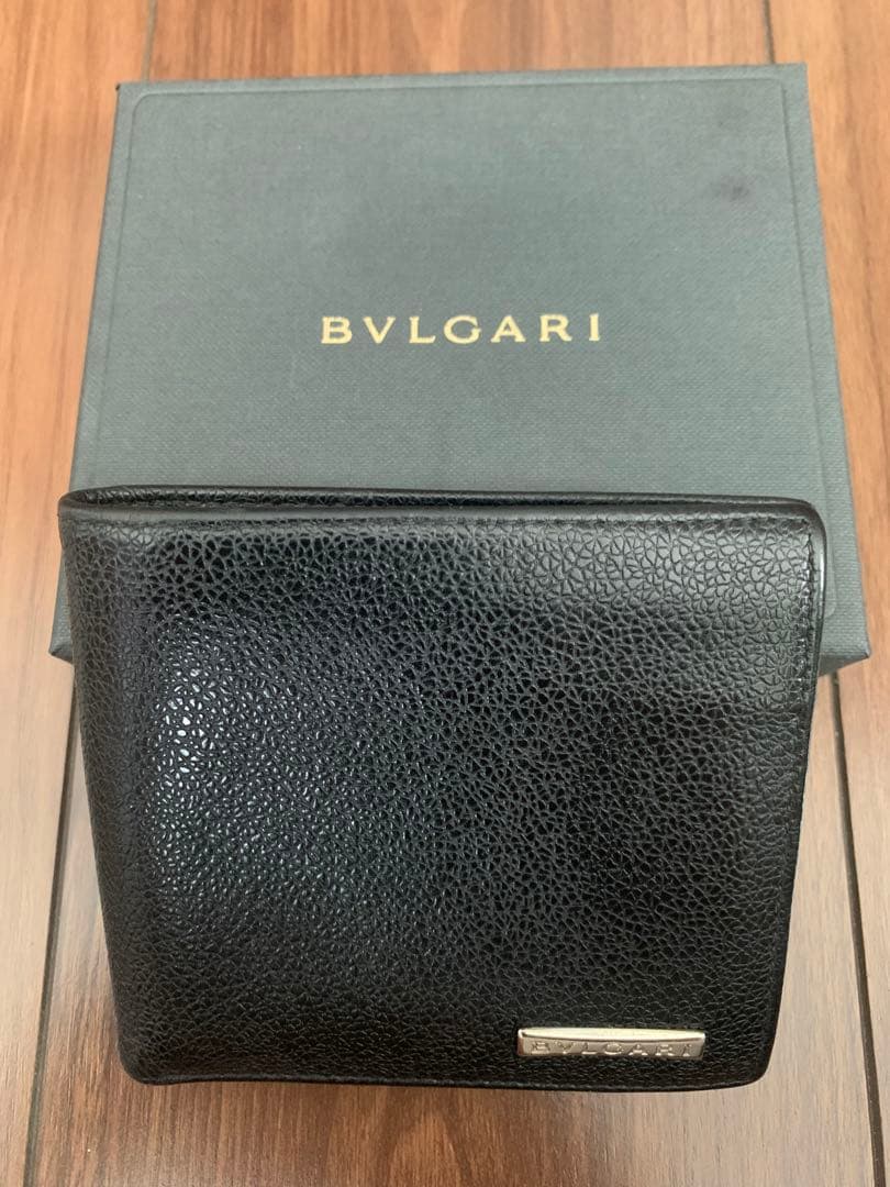 【最終価格】【美品】【BVLGARI】ブルガリ　二つ折り財布　ブラック