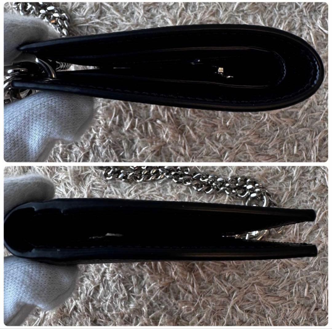 SAINT LAURENT ブラック 二つ折り財布 チェーンウォレット