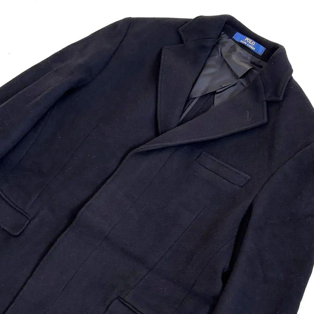 【近年✨️】ポロラルフローレン チェスターコート ロング ウール ブラック XL