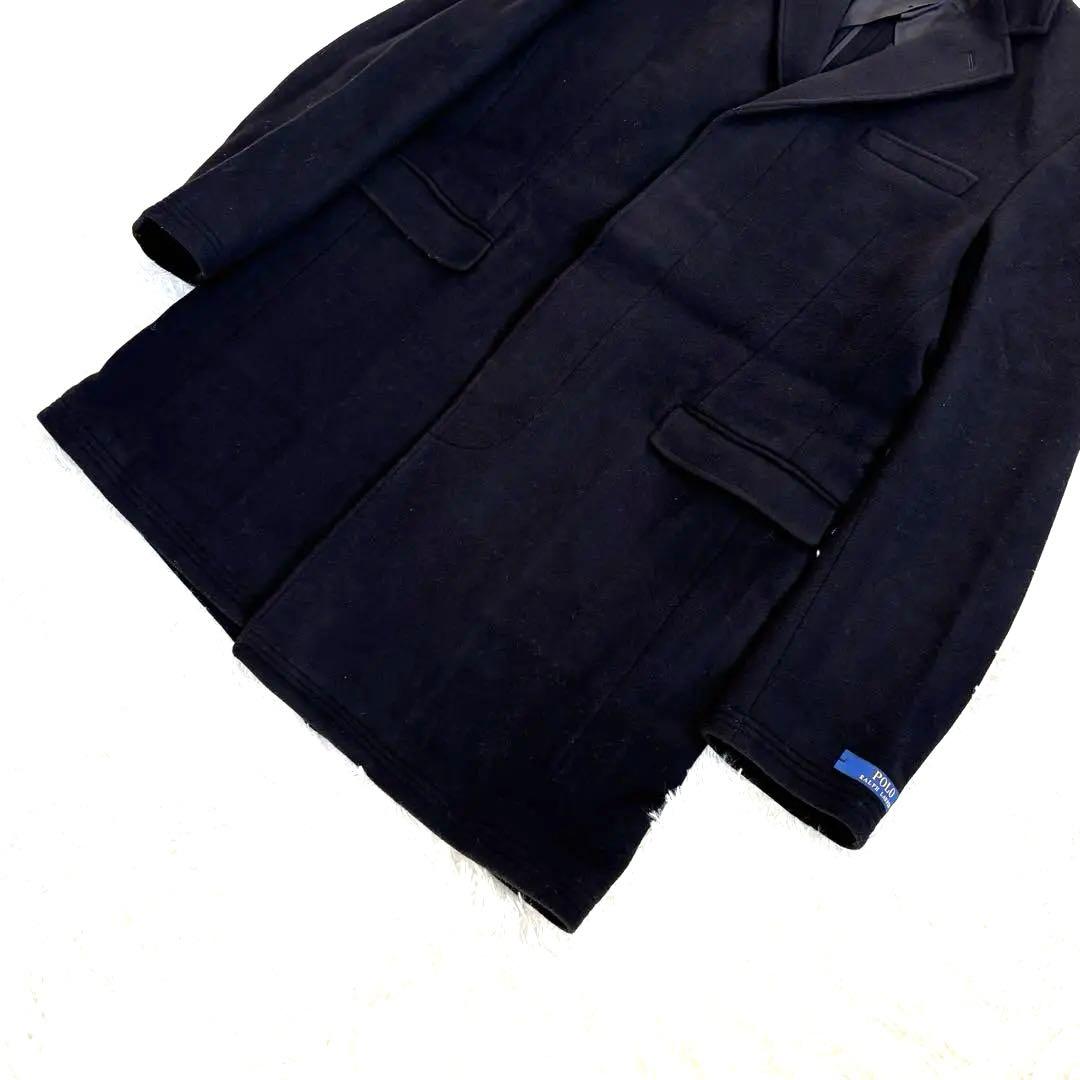 【近年✨️】ポロラルフローレン チェスターコート ロング ウール ブラック XL