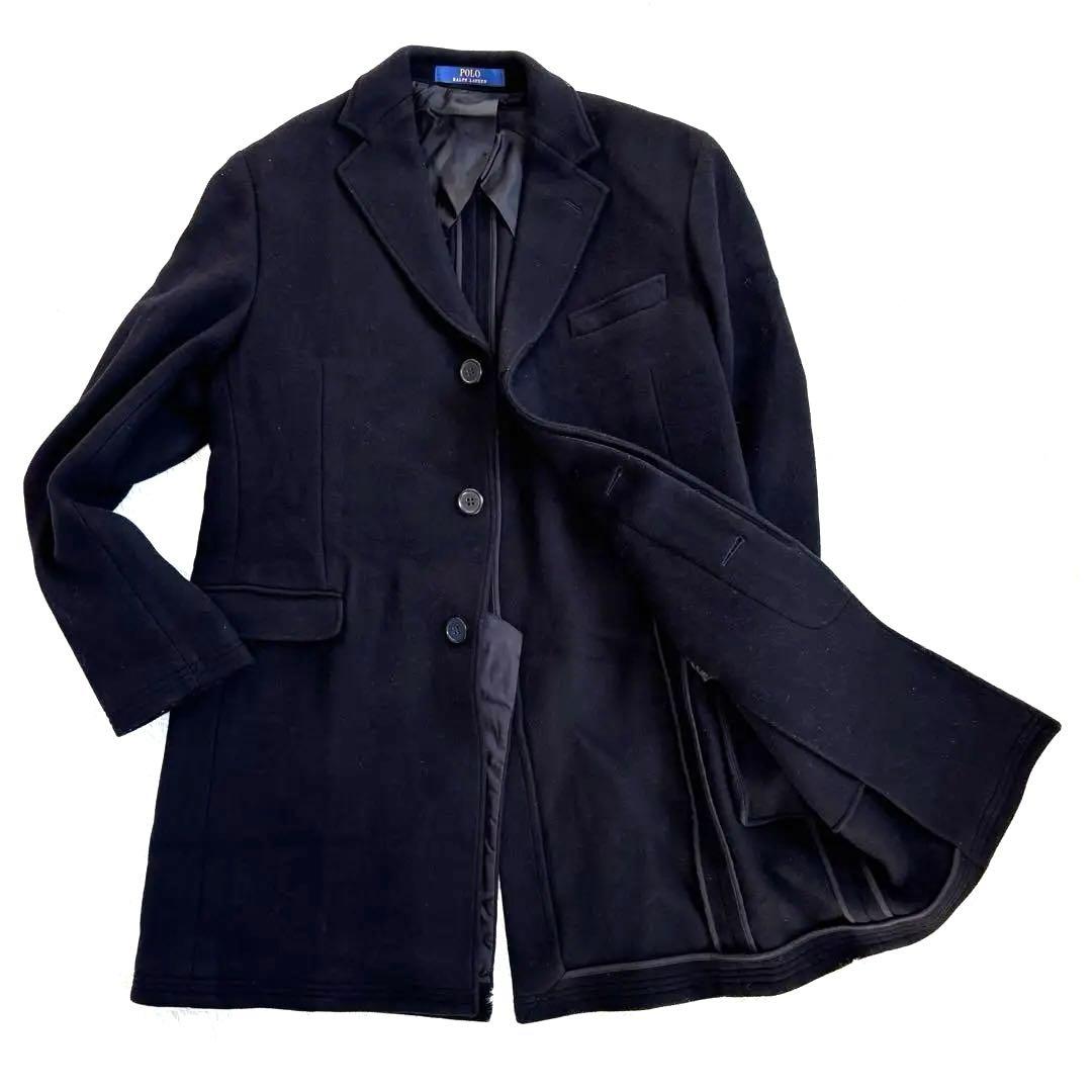 【近年✨️】ポロラルフローレン チェスターコート ロング ウール ブラック XL
