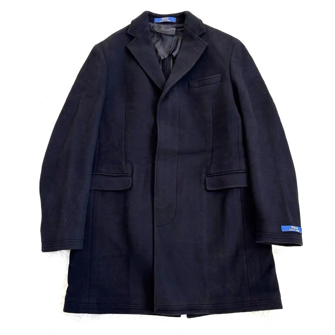 【近年✨️】ポロラルフローレン チェスターコート ロング ウール ブラック XL