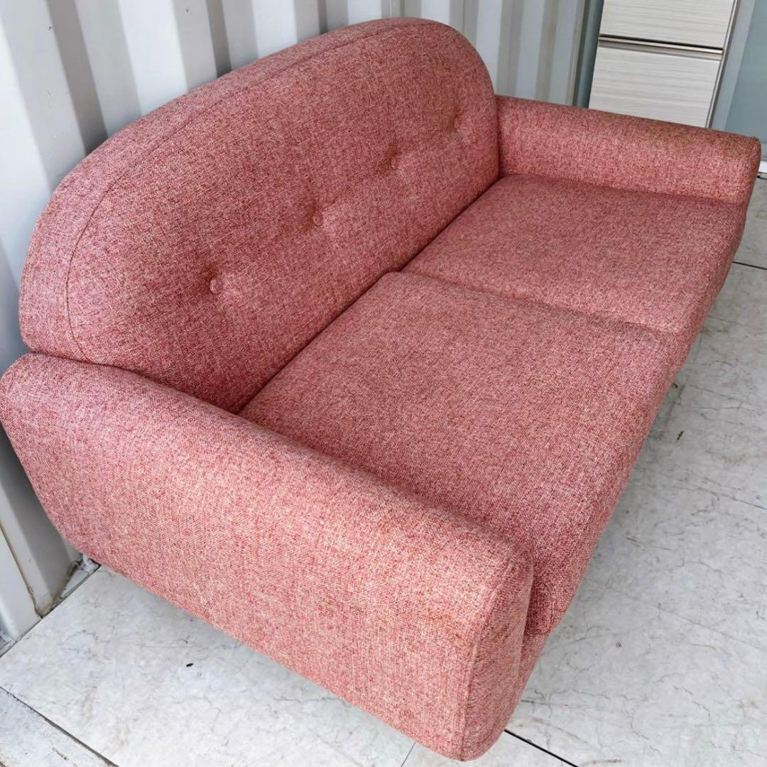 取付無料！フランフラン アマート 姫系ピンクファブリックソファ✨