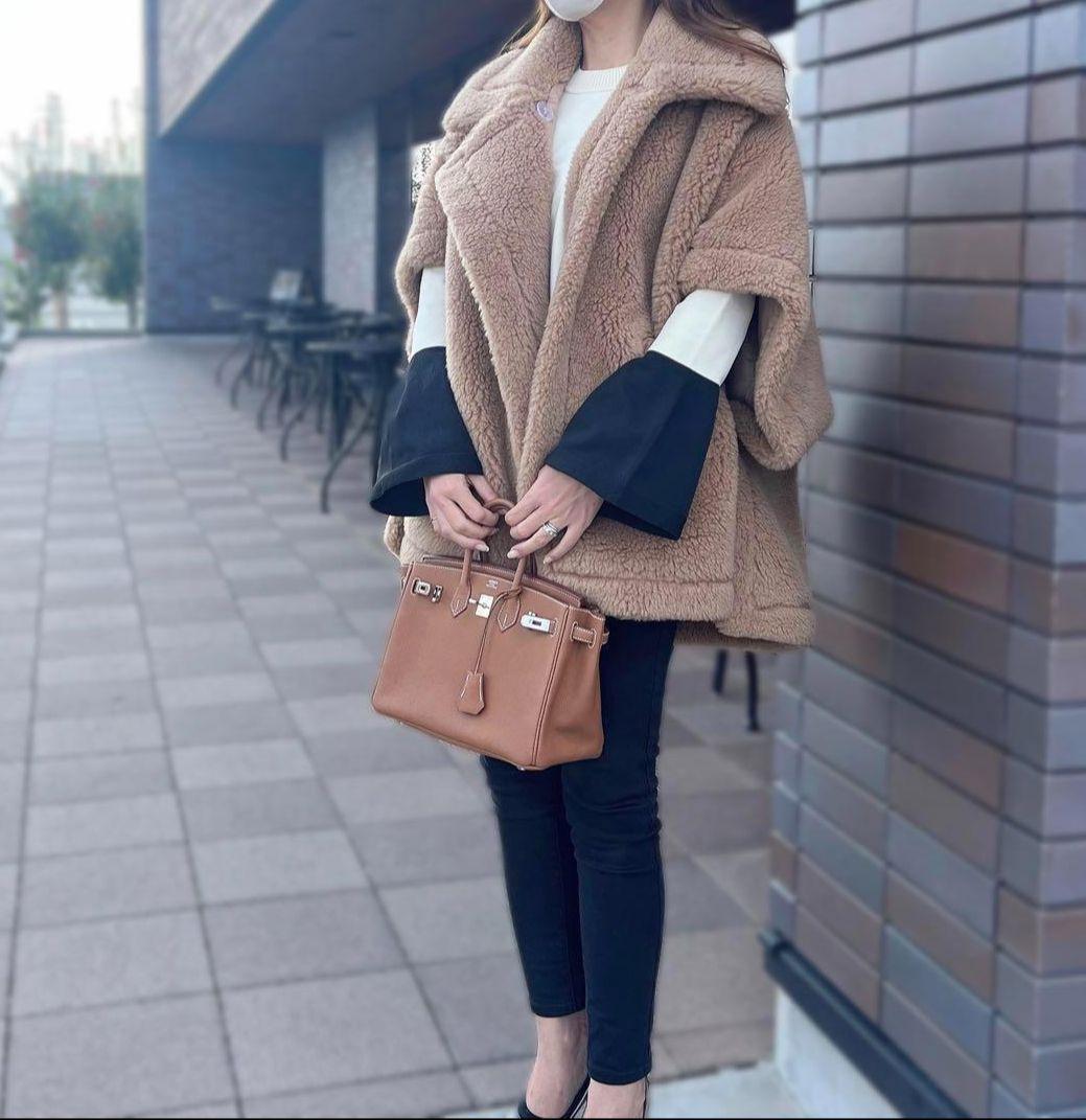 テディコート　ポンチョ　ライトベージュ