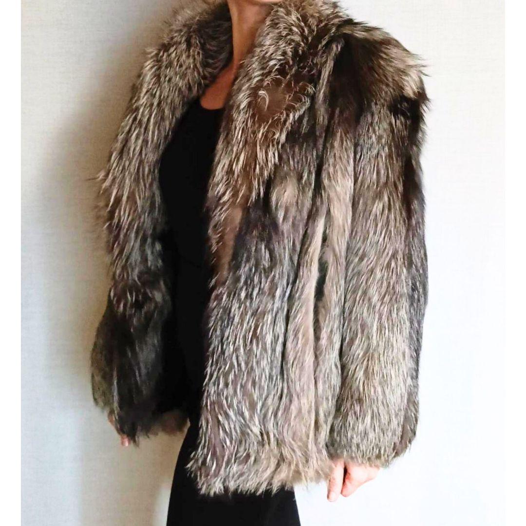 グレー系ファーコート ショート丈