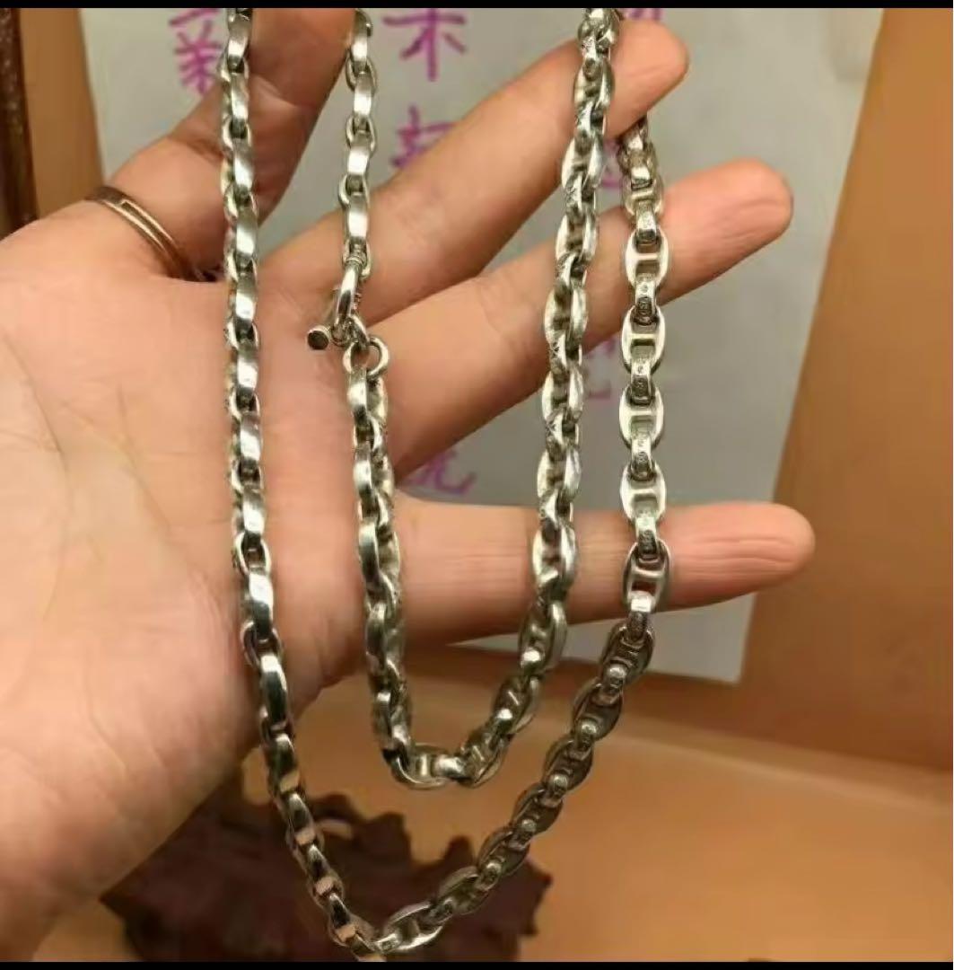 シルバー925 ヴィンテージ十字架刻印ネックレス　ウォレットチェーン代用可能