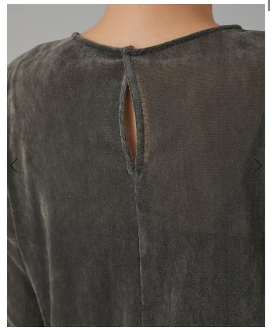 【新品】セブンテン SEVENTEN★ベロアタッチシアートップス グレー M