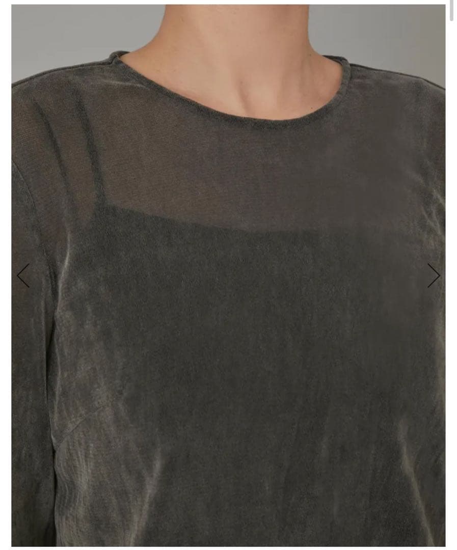 【新品】セブンテン SEVENTEN★ベロアタッチシアートップス グレー M