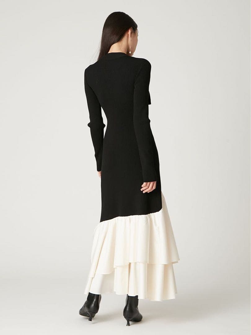 FRAY I.D カシュクールリブニットコンビワンピース